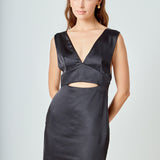 Satin Cut-Out Mini Dress