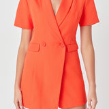 Short Sleeve Blazer Romper