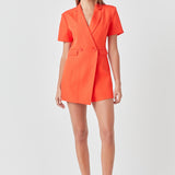 Short Sleeve Blazer Romper