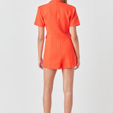 Short Sleeve Blazer Romper