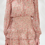 Floral Stripe Chiffon Dress