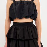 Puff Sleeve Cropped Top