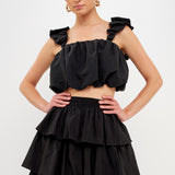 Puff Sleeve Cropped Top