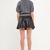 Short-Sleeve Collared Sweater