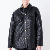 Quilted Faux Leather Jacket