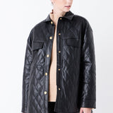 Quilted Faux Leather Jacket
