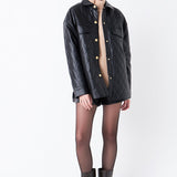 Quilted Faux Leather Jacket