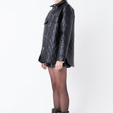 Quilted Faux Leather Jacket