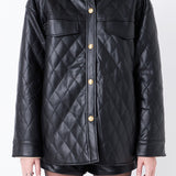Quilted Faux Leather Jacket
