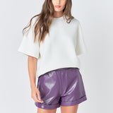 Shiny PU Shorts