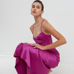 ENDLESS ROSE - Satin Cut-Out Maxi Dress - DRESSES available at Objectrare