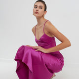 ENDLESS ROSE - Satin Cut-Out Maxi Dress - DRESSES available at Objectrare