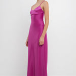 ENDLESS ROSE - Satin Cut-Out Maxi Dress - DRESSES available at Objectrare