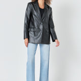 Faux Leather Blazer