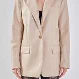 Faux Leather Blazer
