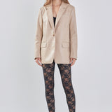 Faux Leather Blazer