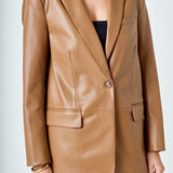 Faux Leather Blazer