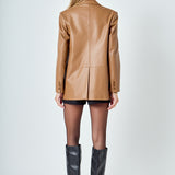 Faux Leather Blazer