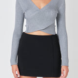 V-neck Wrap Knit Top
