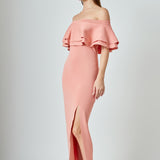 Off the Shoulder Ruffle Maxi Dress