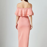 Off the Shoulder Ruffle Maxi Dress