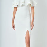 Off the Shoulder Ruffle Maxi Dress