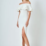 Off the Shoulder Ruffle Maxi Dress