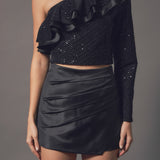 One Shoulder Sequin Top