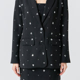 Premium Sequins Floral Embroidery Blazer