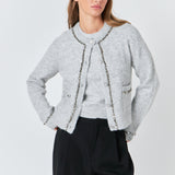 Sequins Trim Cardigan