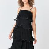 Pleated Tiered Long Dress