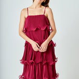 Pleated Tiered Long Dress