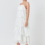 Pleated Tiered Long Dress