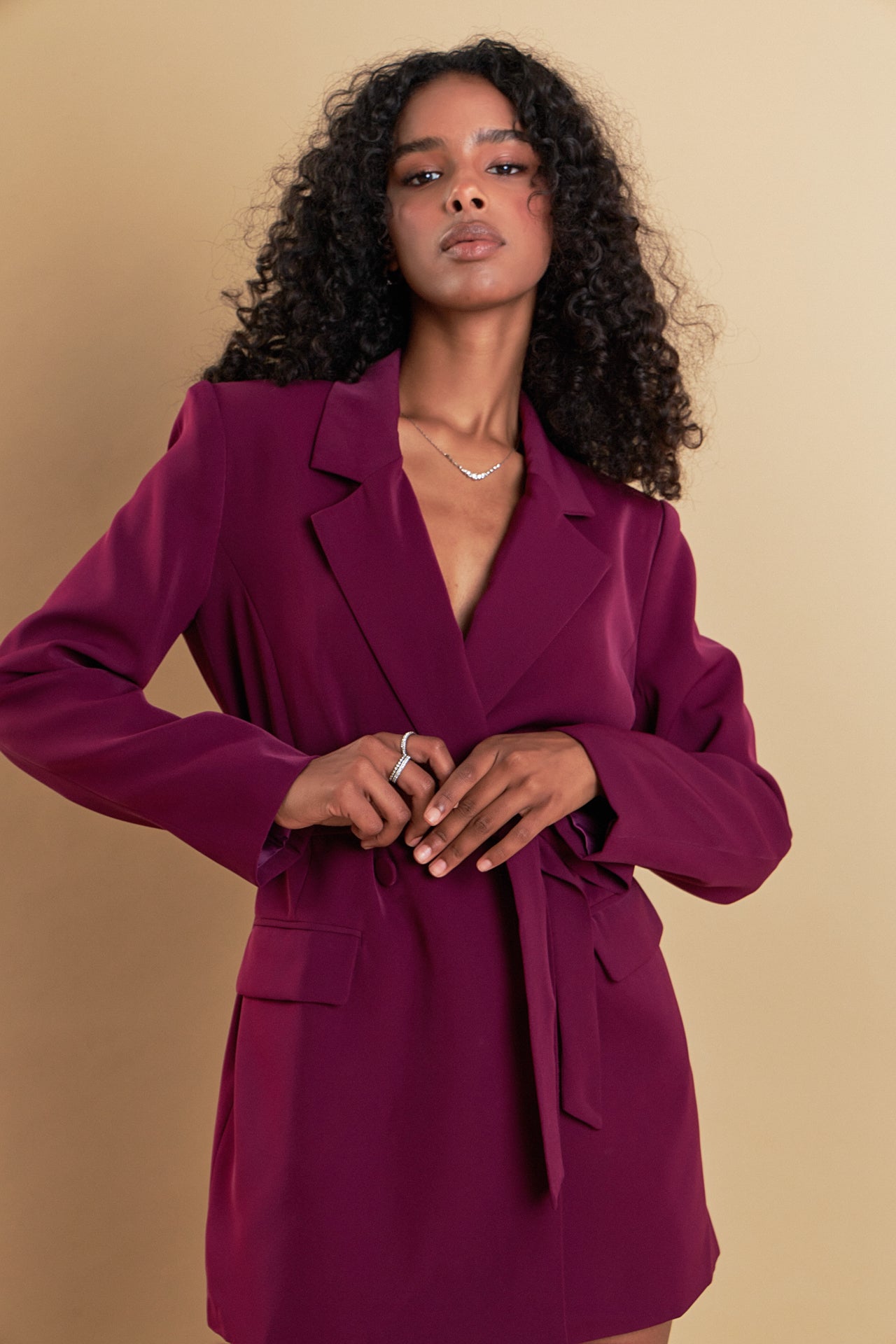Belted Blazer – Endless Rose