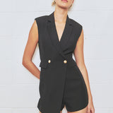 Sleeveless Blazer Romper