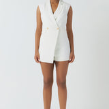 Sleeveless Blazer Romper