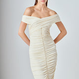 Ruched Bodycon Midi Dress