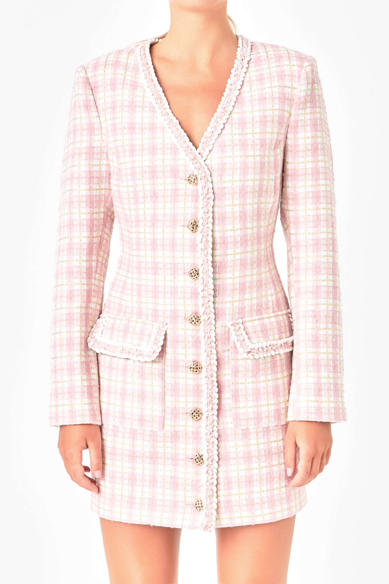 Premium Long Sleeve Tweed Mini Dress - Final Sale