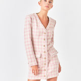 Premium Long Sleeve Tweed Mini Dress