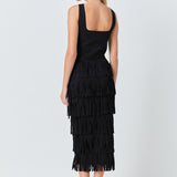 Knit Fringe Long Dress
