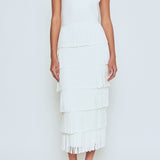 Knit Fringe Long Dress