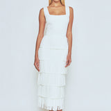 Knit Fringe Long Dress