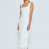 Knit Fringe Long Dress