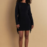 Premium Low-Back Mini Dress With Fringe