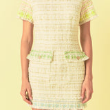 Color Block Tweed Mini Dress
