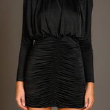 Fluid Shoulder Pad Mini Dress