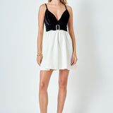 Fancy Mixed Media Mini Dress