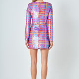 Check Pattern Sequins Dress