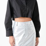 Raw Edge Cropped Shirts