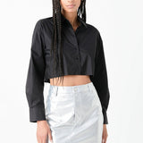 Raw Edge Cropped Shirts